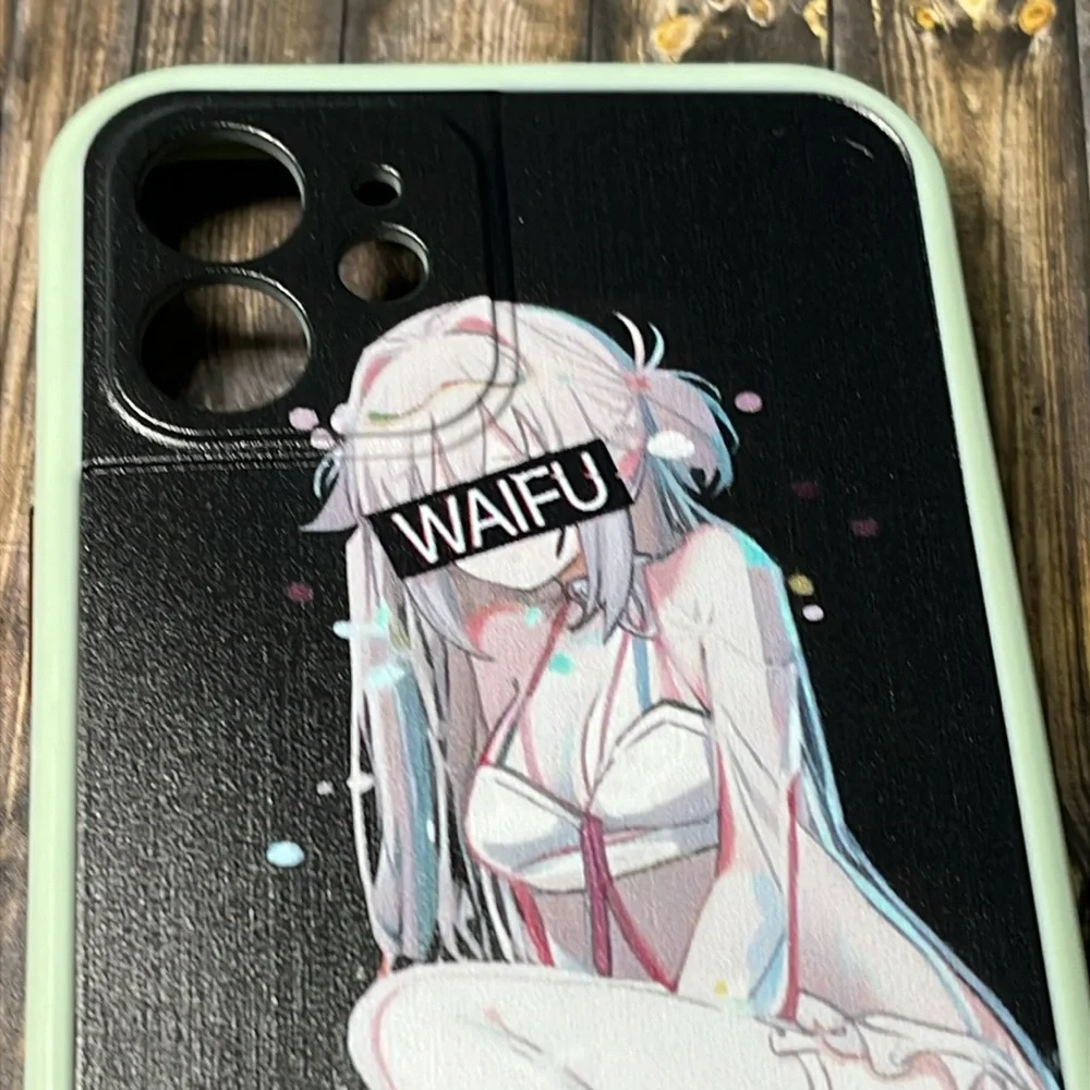5for$10 Black Green Frame IPhone 12 Phone Case Waifu Cute Anime